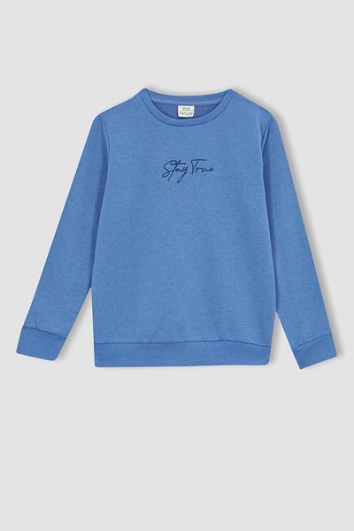 DeFacto Boy's Printed Crew Neck Sweatshirt