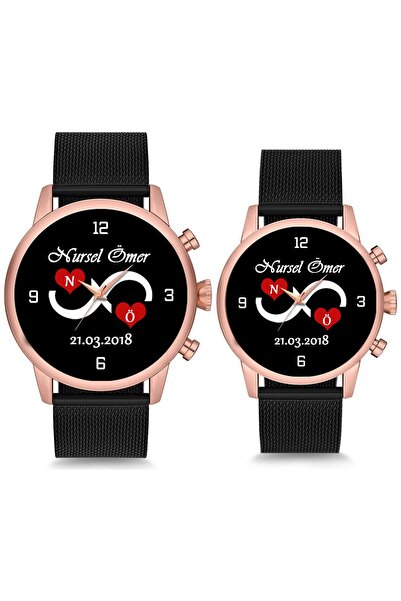 Kubbehan Sevgili Saati Sonsuzluk Kalpli Harf Ve Tarihli Çift Kol Saatleri