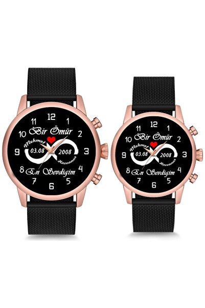 Kubbehan Sevgili Saati Sonsuzluk Kalpli Isimli Ve Tarihli Çift Kol Saatleri