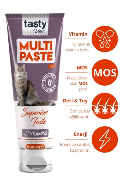 TASTY VİTAL Kedi Multivitamin Malt Paste 100 gr