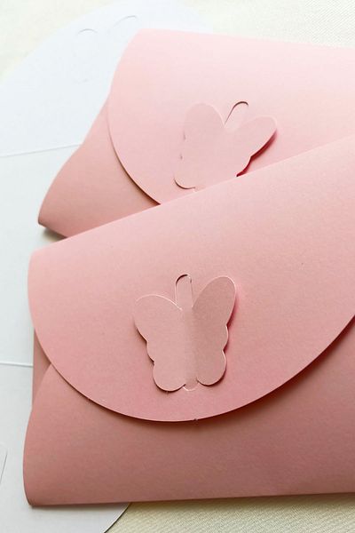 Dekorden 11X17 cm 100 Pieces Butterfly Buckle Invitation Envelope