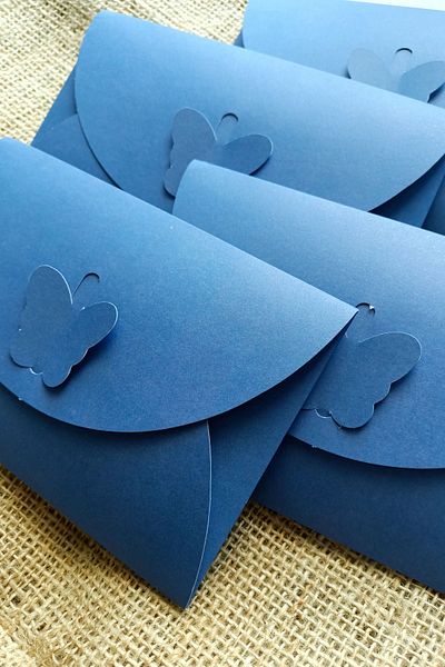 Dekorden 11X17 cm 100 Pieces Butterfly Buckle Invitation Envelope