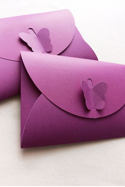Dekorden 11X17 cm 100 Pieces Butterfly Buckle Invitation Envelope