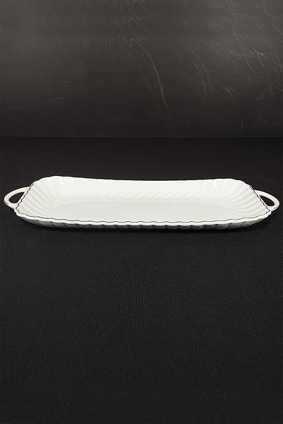 Digithome Carmen Porcelain Rectangular Presentation Plate 55 Cm Gilded - Lmg 505-l C320.113