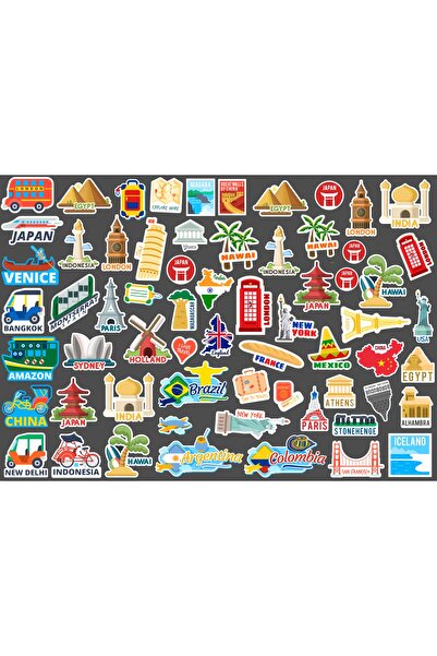 TELLGRAF REKLAM HİZMETLERİ ملصق يحمل عنوان السفر (20x30 سم 1 قطعة)