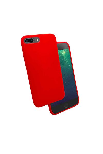 HTstore حافظة 8 بلس حرير سيليكون-أحمر