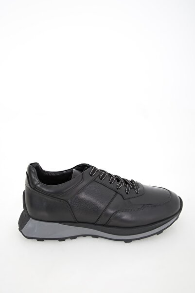 GERARDO AYAKKABI Black Men's Genuine Leather Sports Shoes