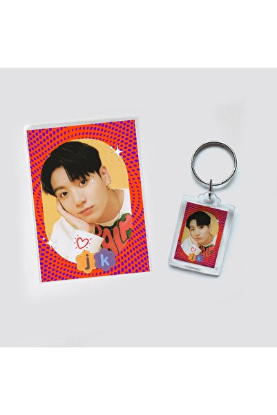 Güneş Kırtasiye Σετ μπρελόκ Bts Jungkook Photocard
