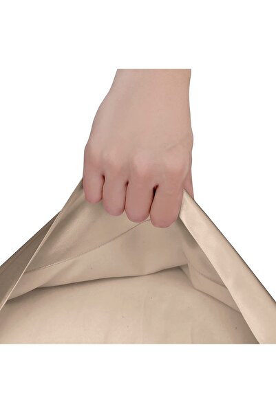 EVYA Μπεζ Μαξιλαροθήκη εγκυμοσύνης – 50x135cm Προσφέρει Υποστήριξη σε Βαμβακερό Σατέν με Μεταξωτή Υφή