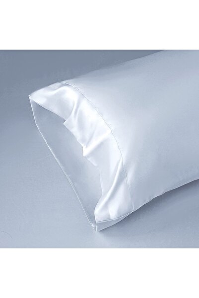 EVYA Μπλε Χρώμα Μεταξωτή Σατέν Μαξιλαροθήκη 50x135cm Μαξιλάρι Στήριξης Εγκυμοσύνης Φιλικό προς το δέρμα