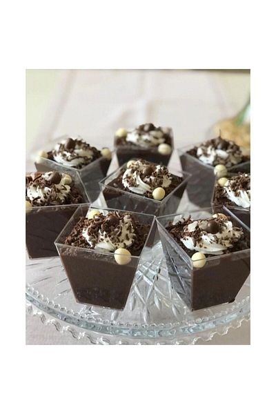 14Süs Krnvl-13750pvc Prism Mini Mica Plastic Square Container Cube Presentation Bowl 200cc 25 Pcs