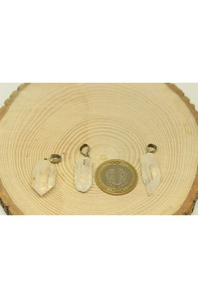 Yasamtohumu Piatra de cuarț de cristal 925 pandantiv cu atașament din argint sterling