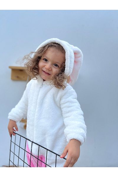 Minizade Welsoft Plush Zippered Winter Rabbit Baby Girl Sleeping Bag