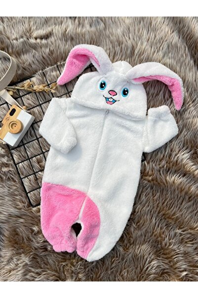 Minizade Welsoft Plush Zippered Winter Rabbit Baby Girl Sleeping Bag