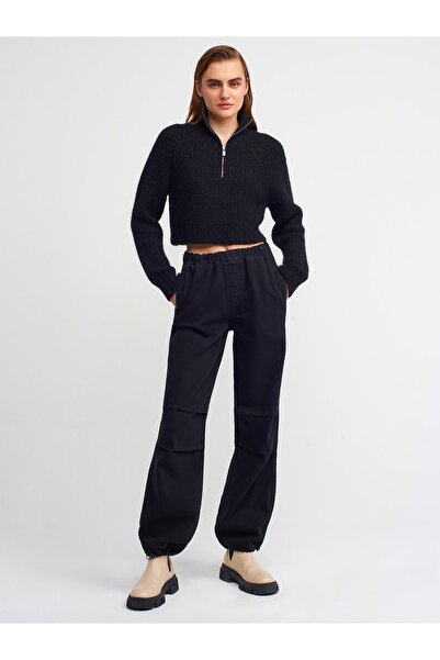 Dilvin 70772 Parachute Jean Παντελόνι-μαύρο