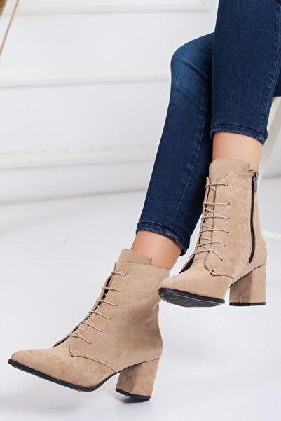 SOFT FASHION Kadın Ten&nude Süet Kışlık Günlük Şık Yeni Moda Rahat Tabanlı Ba...