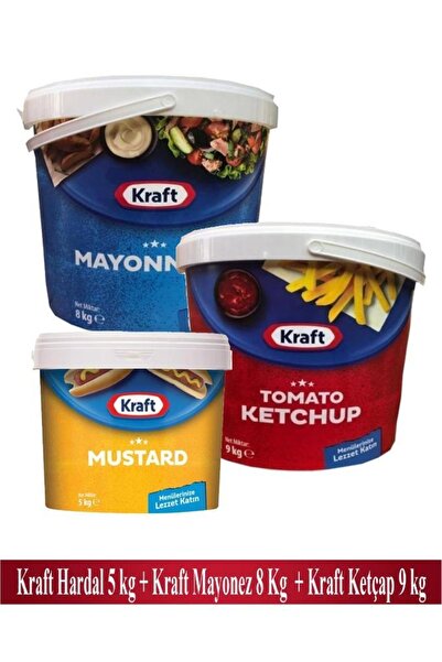 edukkanim Kraft Ketçap 9kg X 1 Adet + Kraft Mayonez 8 Kg X 1 Adet + Kraft Har...
