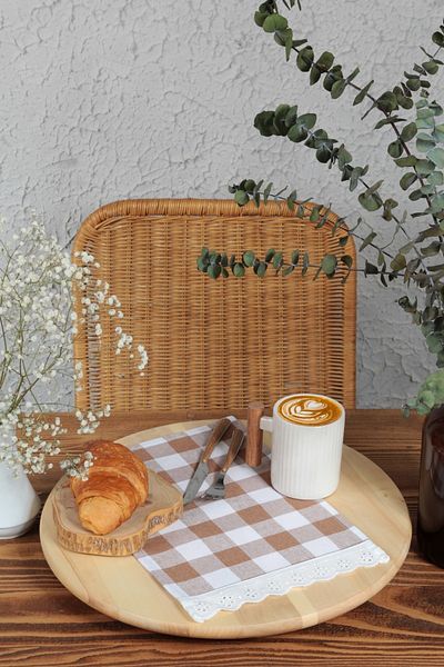 cotton maison Салфетка квадратна, фестонирана, 6 части, ретро, ​​20x30 см