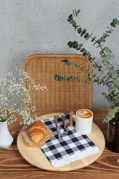 cotton maison Șervețele în carouri festonate 6 Bucuri Retro 20x30 Cm