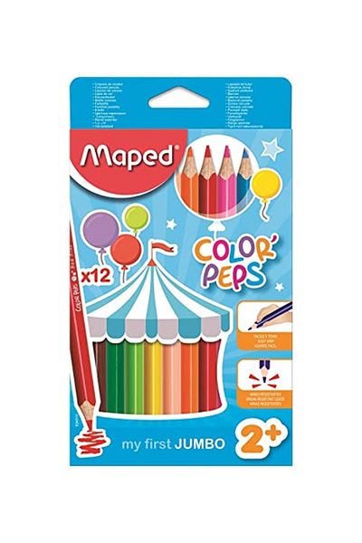 Maped Color Peps Maxi Jumbo Dry Paint 12 Colors ( 834010 Zv)