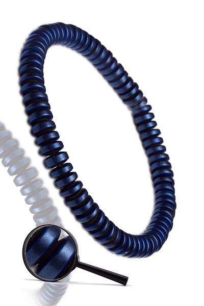 Tesbih Atölyesi Certified Matte Blue Aaa+ Hematite Stone Bracelet