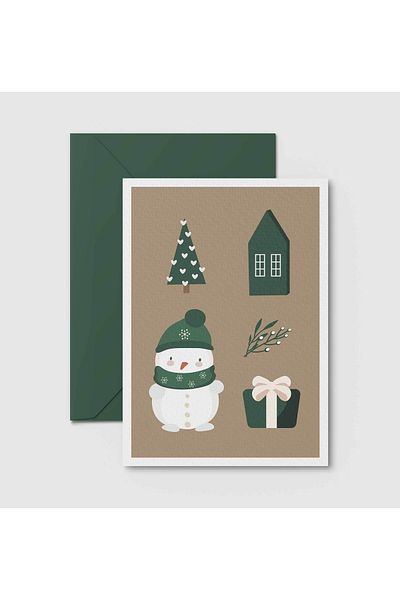 HRS Postcard - Greeting Card & Envelope New Year New Year Christmas