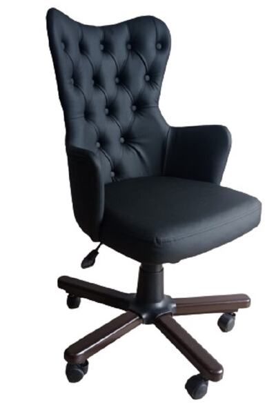 KamusalMarket Makam Koltuğu Kapitone Desenli Lüks Ahşap Ayaklı Suni Deri