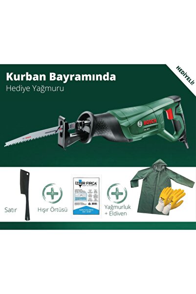Bosch Psa 700 E Tilki Kuyruğu Testere + Satır + Örtü + Yağmurluk + Eldiven Seti
