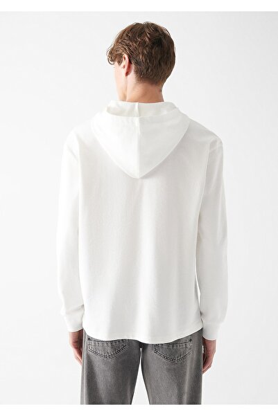 Mavi Kapüşonlu Beyaz Sweatshirt 0610962-83043