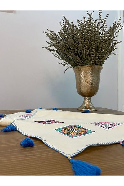 HALATÇI HOME - Εθνικό Σχέδιο Runner Hh045 Μπλε