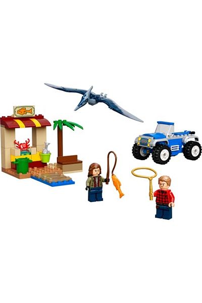 LEGO لعبة مطاردة الديناصورات من جوراسيك وورلد - لعبة الديناصورات للأطفال من سن 4 سنوات فما فوق