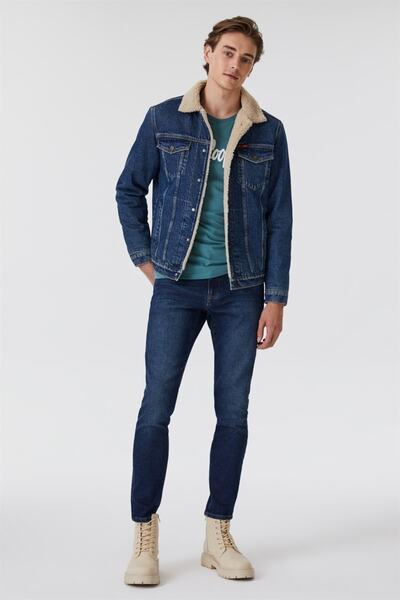 Lee Cooper Мъжко кожено дънково яке Puebla