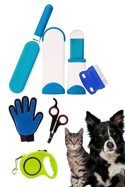 YclShop Evcil Hayvan Seti Tüy Toplayıcı Eldiven+bit Tarağı+tırnak Makası+tüy ...