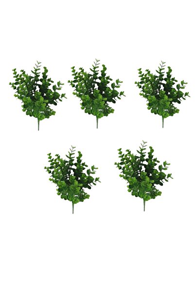 DDTREND 5 Adet Dekoratif Yapay Bitki Şimşir Demet Garnitür Tek Dal