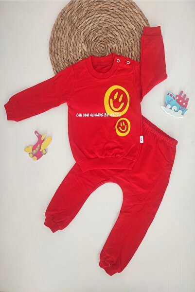 dubi baby طقم أطفال مكون من قطعتين بتصميم وجه مبتسم من ماي جويلي