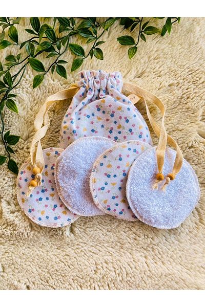 Lily Tongo Breastfeeding Mother 4-Piece Breast Pad Leak-Proof Washable and 1 Pouch Mv