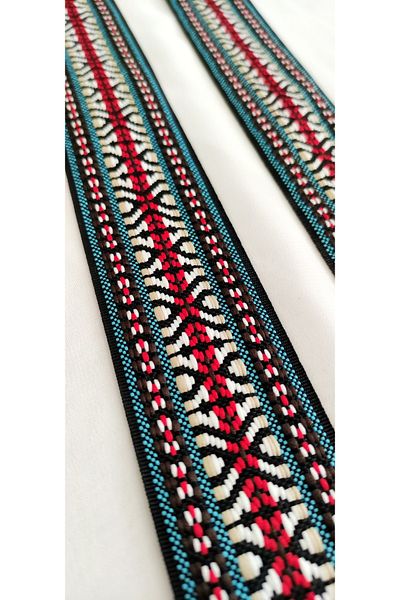 ALTAY TEKSTİL ÜRÜNLERİ Black Burgundy Colored Ethnic Ribbon