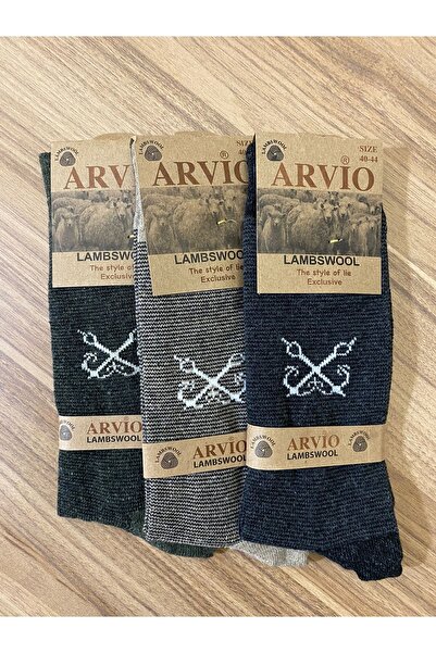 Pier Vio Erkek Koyun Yünü Lambswool Kışlık 3'lü Set Çorap