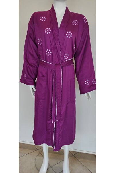 & Shimal-%100 Pamuklu Paloma Double Face Nakışlı Exclusive Bornoz