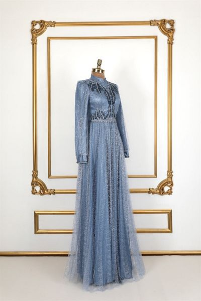 Halezademoda Jewelled Tulle Evening Dress