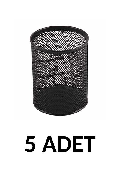 KRAF 5 Τεμάχια Τρυπημένη Επιτραπέζια Μεταλλική θήκη για στυλό Μαύρη 475γρ