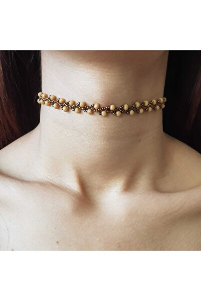 Handmade By HLY Handmade Copper-Brown Crystal Detailed Spring Branch Choker