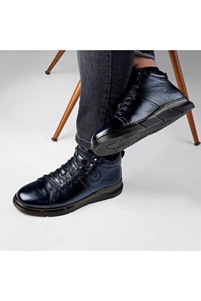 Ducavelli Ranne Hakiki Deri Bağcıklı Kauçuk Taban Erkek Bot