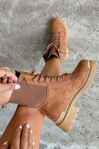 Shoebutik Μπότες Park Tan Suede