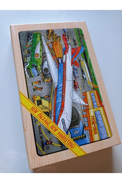 PİRAMİGO Ahşap 4'lü Taşıtlar Temalı Çocuk Pazılı Kutulu