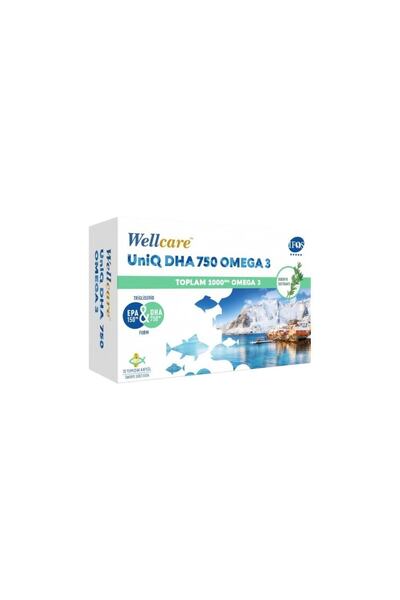Wellcare Uniq Dha750 Omega3 Biberiye Ekstraktlı Balık Yağı 30 Yumuşak Kapsül