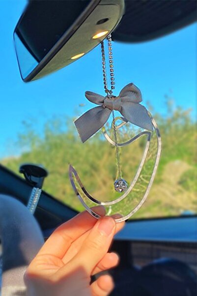 TASARIM ARABAM ATİKE ELİF AKIN Transparent Silver Vav Rearview Ornament & Gra...
