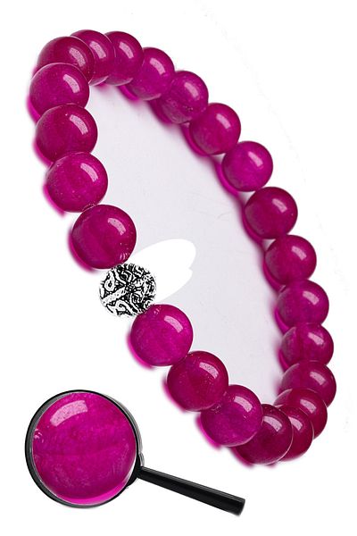 Tesbih Atölyesi Certified Ruby Stone Synthetic Bracelet - Silver Apparatus