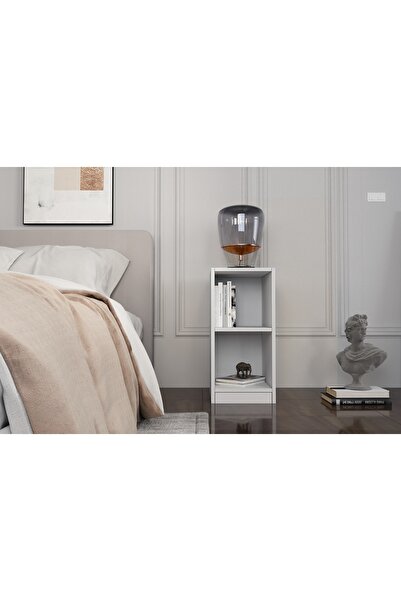 Nettrends Raflı Beyaz Komodin Kmd-1035