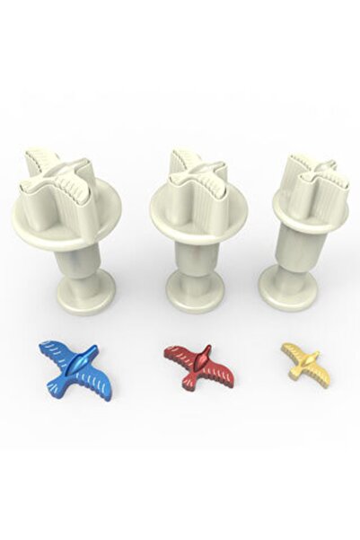 AGN STORE حاقن صغير للطيور مكون من 3 قطع (دفع) - قالب عجينة السكر والبسكويت